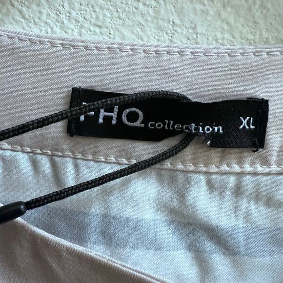 FHQ Collection Loose Style Cream Striped Blouse Long Sleeve Top Women's XL NWT - Picture 5 of 7